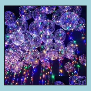 Décoration de fête Light Up Bobo Ballon Lumineux Transparent Party Décoration Bubble avec LED Strings Drop Livraison 2021 Home Garden F Dhnmr