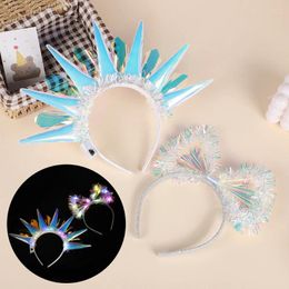 Party Decoration Light Up Headband Led Crown Glow Headbanden flitsende godin haarband nachtclub rave -accessoires voor vrouwen en meisjes