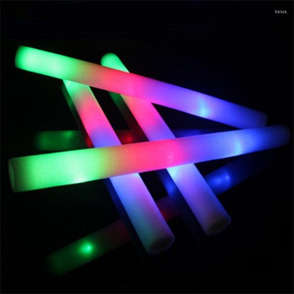 Decoración de fiesta Light-Up LED Foam Sticks Concierto Gran Light Stick Flash Wands Multicolor Esponja Glowsticks Batons Cheer Supplies