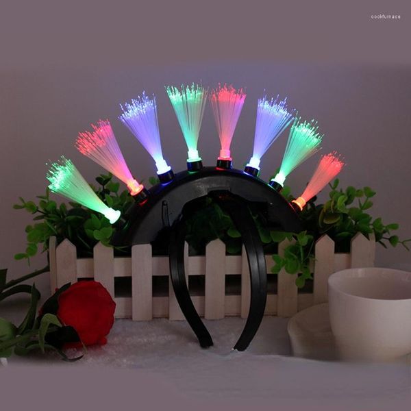 Lumières de décoration de fête, bandeau clignotant en Fiber optique, accessoires pour enfants et adultes, Bar de noël 2023