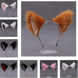 Décoration de fête Lolita Cosplay oreilles de chat bandeaux Anime Costume de fête de danse loup renard oreille en peluche bandeau filles Kawaii accessoires de cheveux accessoires LT598