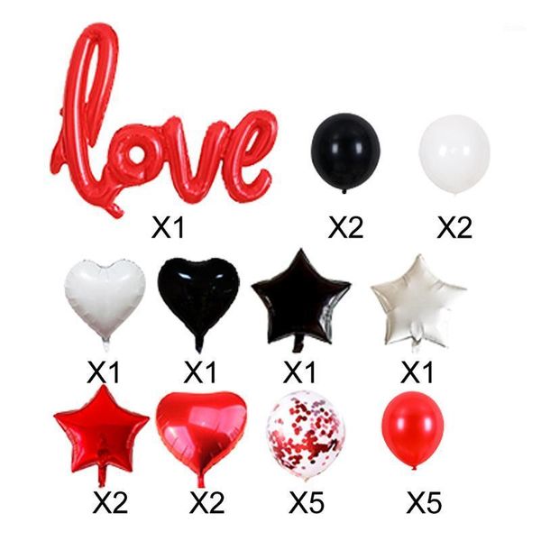 Décoration de fête Amour Ballons Kit Anniversaire Confettis Décor De Mariage Latex En Forme De Coeur Fond Proposer Saint Valentin Mariage Rencontres