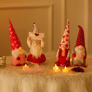 Decoración de fiesta, corazón de amor, enano sin rostro, accesorios de ventana de Rudolph, adornos de muñecas para el Día de la madre, muñecas para el Día de San Valentín