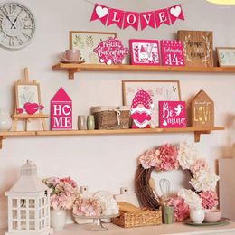 Décoration de fête Amour Chaleur Accueil Prop Saint Valentin Coeur Nain En Bois Ornements De Table Pour Proposition De Mariage