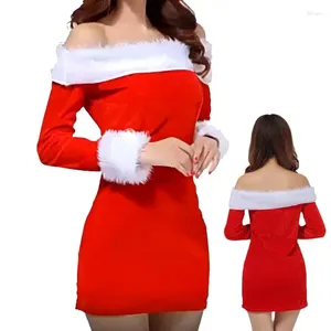 Feestdecoratie mooie rode fluwelen heup wrap jurk comfortabel stof kostuum mode mevrouw santa santa cosplay thema dansen