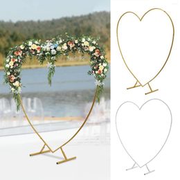 Feestdecoratie Loving Heart Arch Metal Wedding 6.89ft (2.1m) Hartvormige gouden/witte klimframes voor verjaardag PO