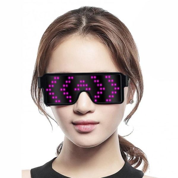 Décoration de fête lunettes lumineuses lunettes électroniques avec lumière LED accessoires de carnaval d'anniversaire fournitures fête