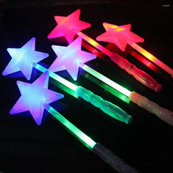 Decoración de la fiesta palitos luminosos en forma de estrella led glow stick parpadeante luz up varita tubo de animación colorida varita de billar boda de cumpleaños