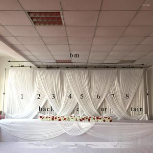 Décoration de fête Idée de fourniture de mariage de luxe Rideau de draperie murale Banquet Swag Toile de fond 10 20 pieds