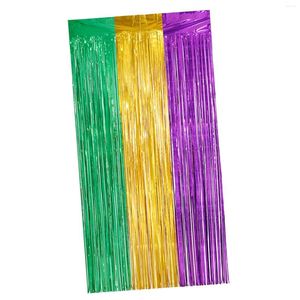 Party Decoration Mardi Gras Metallic Tinsel Foly Fringe Curtains Po Booth achtergrond Streamer Regengordijn THEET