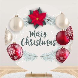 Feestdecoratie Merry Christmas Round Vorm Elasticiteit Kinderjarig decoraties Huwelijks achtergrond Wall Cover Pozone