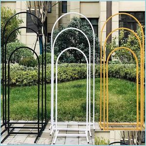 Party Decoratie Metaal Iron Arc Wedding Arch Decor achtergrond rekwisieten verjaardag ballon boog hexagon frame ronde cirkel baby shower drop de dhsma