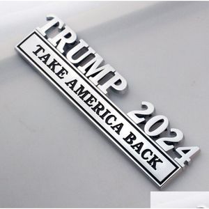 Décoration de fête Métal Trump 2024 Take America Back Badge de voiture Autocollant 4 couleurs Drop Livraison Maison Jardin Fournitures de fête Événement Dh6Fl