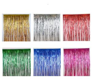 Party Decoratie Metallic Tinsel Foly Fringe Curtains For Party PO achtergrond Backdrop Wedding Verjaardag Kerst decor8926276