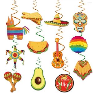 Décoration de fête Fiesta mexicaine Décorations de tourbillon suspendues Cinco de Mayo Taco Twosday Bout A Thème d'anniversaire Douche de plafond