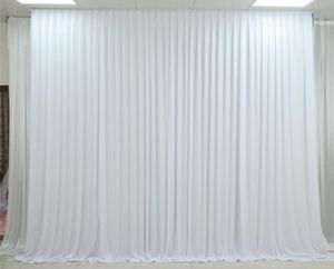 Décoration de fête lait soie antireflet tissu rideau mariage toile de fond scène tenture murale événement formel AUCUN-Transparent 3X3MPaty