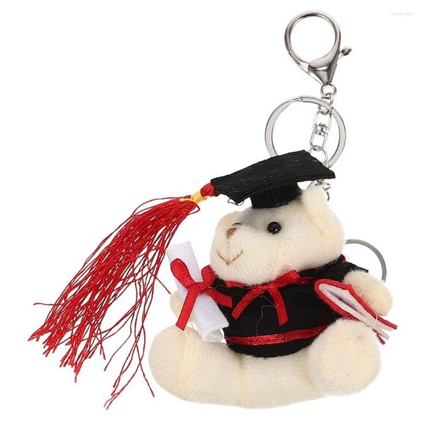 Decoración de fiesta Mini animales de peluche Oso de peluche Llavero De Porristas Anillo de graduación Llavero de coche