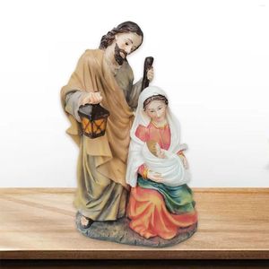 Decoración de fiesta estatua de la Sagrada Familia en miniatura bebé Jesús para Navidad hogar escritorio regalo religioso