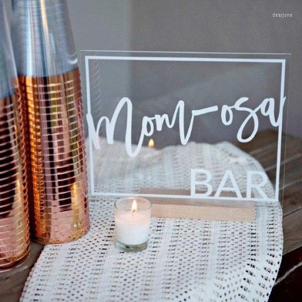 Décoration de fête maman-osa Bar Table signe bébé douche acrylique Bubby Champagne mariée mariage décorations panier décor Rusti