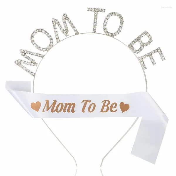 Decoración de fiestas Mom para ser Crown Letter Satin Sash Strap Strap Mommy Gift Favors Diseños Baby Shower Crafts Suministros