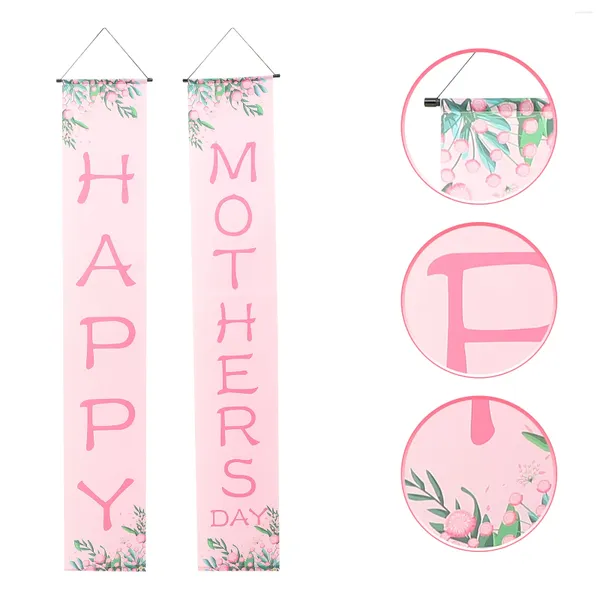 Party Decoration Fonde Mothers Banner Couronnes pour porte d'entrée Garland Ornement Célébrer Flag Polyester Hanging Wall Family