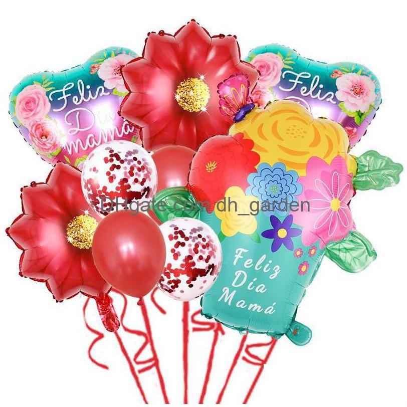 Party Decoration Mothers Day Theme Decorative Balloons Festive Balloon Set Mom I Love You Birthday Bedroom Meaning E Dhbw0