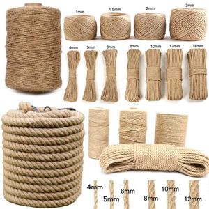 Feestdecoratie natuurlijke jute touw vintage touw koord snijper jute voor doe -het -zelf ambachten cadeau inpakken tuinieren trouwkamer