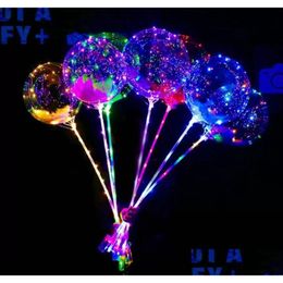 Décoration de fête Nouvelles lumières LED Ballons d'éclairage nocturne Bobo Ball Festival Ballon Ballon Decorative Decorative Bright Light With Drop livrer DHWPB