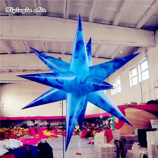 Decoración de la fiesta Decoraciones del club nocturno Globo de iluminación colgante 2 m diámetro impresión de techo azul Estrella de techo para y concierto para y concierto