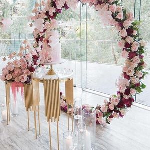 Partydekoration (kein Kreis) Hochzeit Blumenvase Tortenständer Gold Metall Brautparty Hintergrund Sockel Bühnendekor Yudao905