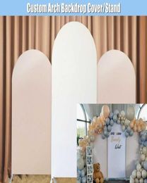 Décoration de fête Nude Arch Traour Cadre de support arqué Couverture tissu doublement Mur blanc personnalisé pour anniversaire Bébé Bridal Weddin3456021