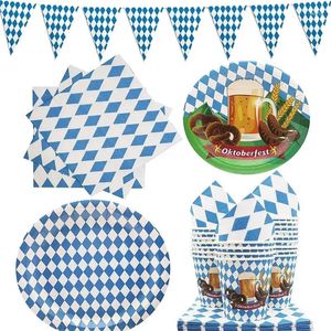 Feestdecoratie Oktoberfest Tafelkleed Wimpeldecoraties Diamanten Cover Banners Beiers Bierfestival Binnen Buiten