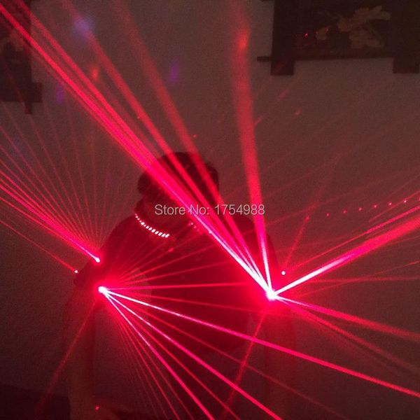 Décoration de fête Une Paire Brassard Laser Gilet Rouge LED Vêtements Costumes 650nm Homme Costumes Pour Discothèque Interprètes GloveParty PartyParty