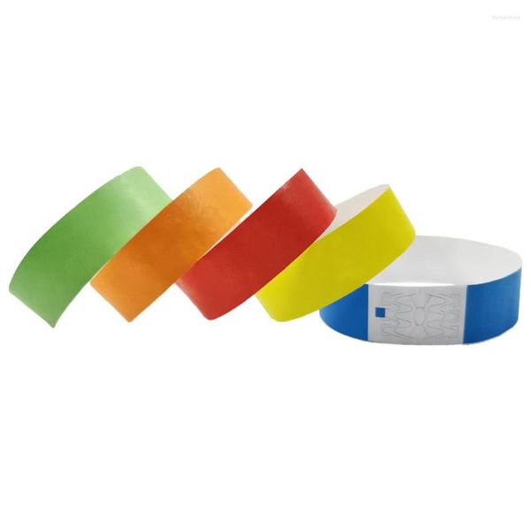 Décoration de fête, utilisation unique, différentes couleurs, bracelet en Tyvek pour événements, bracelets en papier