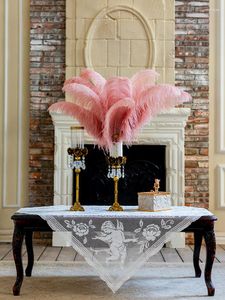 Décoration de fête ornements de plumes d'autruche bricolage créatif mariage route plomb accessoires de tir rétro rose