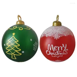 Décoration de fête en plein air de Noël gonflable décoré boule imperméable PVC géant grandes boules décorations d'arbre de Noël 60 cm décor à la maison