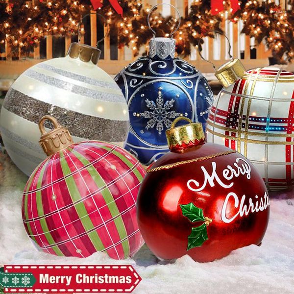 Decoración de fiestas al aire libre gigante navideño globos inflables decoraciones de árboles bola divertida atmósfera festiva juguetes reglas de PVC