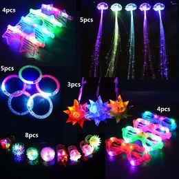 Party Decoration Pack Light Up Toy Favor Birthday Gift LED Accessoires Gloed knipperende ring armbanden bril Bar Kerstmis bruiloft Halloween