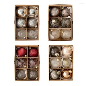 Party Decoration Pack of 6 Exquisite Glass Christmas Bauble Balls Ornamenten creëren feestelijke sferen op Homes Festival Drop