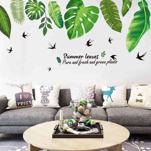 Decoración de fiesta, pegatinas de pared con hojas de palmera, arte artesanal, accesorios para el hogar, suministros de decoración para dormitorio