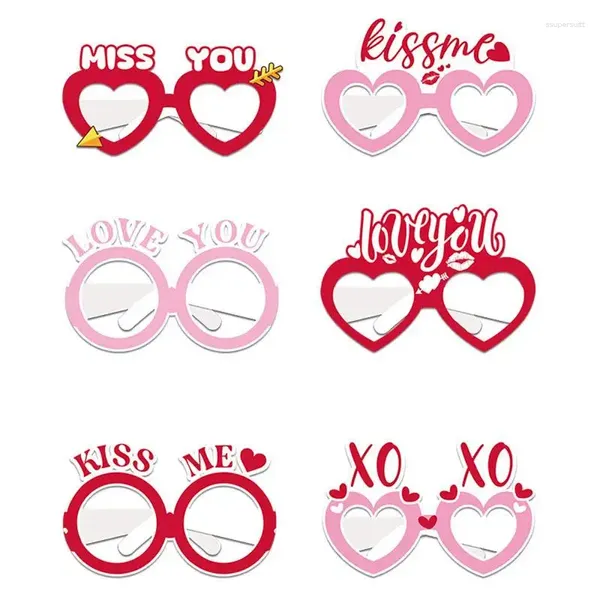 Anteojos de papel para decoración de fiestas |Gafas ligeras para el Día de San Valentín, 6 uds., para niños, cumpleaños interesante