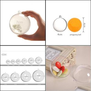 Party Decoration Party Decoratie 10 stks/Lot Open Plastic Clear Oor ornament Round Bauble Decorations Xmas Supplies Christmas Tress Ball Dhpvy