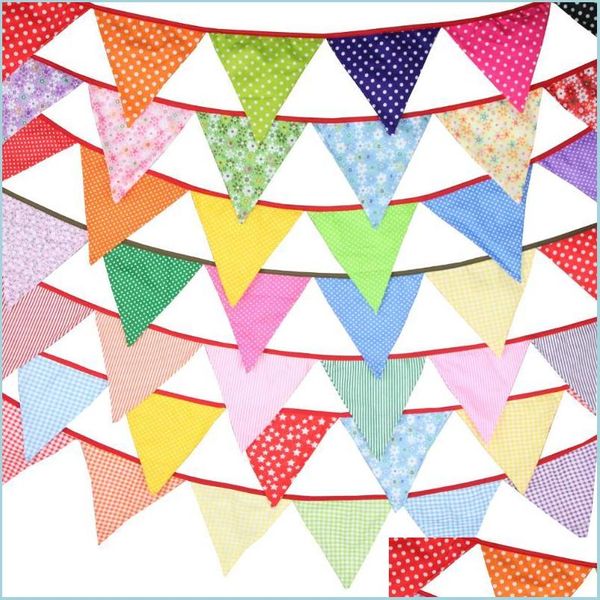 Décoration de fête décoration de fête 3,2 m arc-en-ciel tissu tissu brunting drapeau de mariage bannière maison baby shower garland drop livre 2021 dh8ne