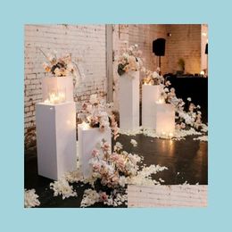 Party Decoration Party Decoration 3pcswholesale Mental Wedding Plinth Witte Clear Acryl Display Stand Round For Events Yudao931 Dr Dh5kf