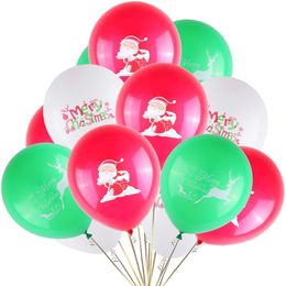 Décoration de fête Décoration de fête Ballons de Noël Arch Garland Kit 12 pouces Latex Cerf Flocon de neige et ballon du Père Noël pour Suppli Dhjwl