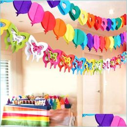 Party Decoratie Party Decoratie Colorf Paper Garland Happy Birthday Decorations Banner Vlag Wedding Hang Pennants Decor Supplies F DHIYB