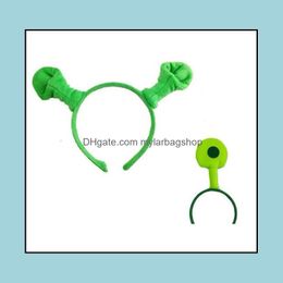 Party Decoration Party Decoration Event Leveringen Feestelijke Home Garden Halloween Kinderen ADT Show Hair Hoop Shrek Hairspin Ears Headban DHSFN