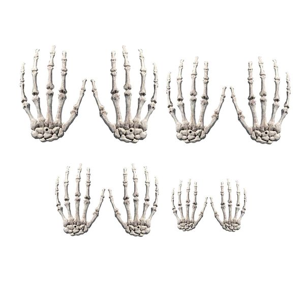 Décoration de fête décoration de fête Halloween Squelette réaliste Hands Plastique Faux os de la main humaine pour zombie Scary accessoires Décoration Dhklx