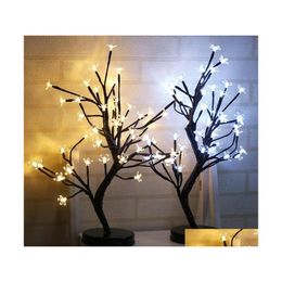 Party Decoration Party Decoratie LED Batterij Plum Blossom Licht Waterdicht 48 Hoofd Nachtlamp Romantisch Bling Christmas Wedding Deco DH7D5