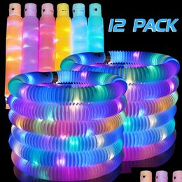 Party Decoration Party Decoration Lights Up Pop Tubes Fidget Toys Toddler Led Jumbo Light Grote Glow Sticks in the Dark for Supplies Dhiks